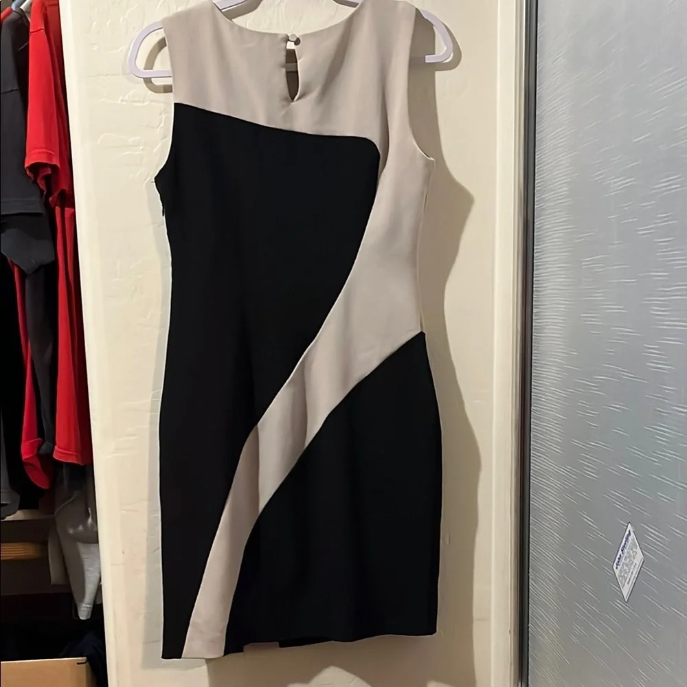 Elegant Black and Cream Dress EUC - Picture 3 of 3